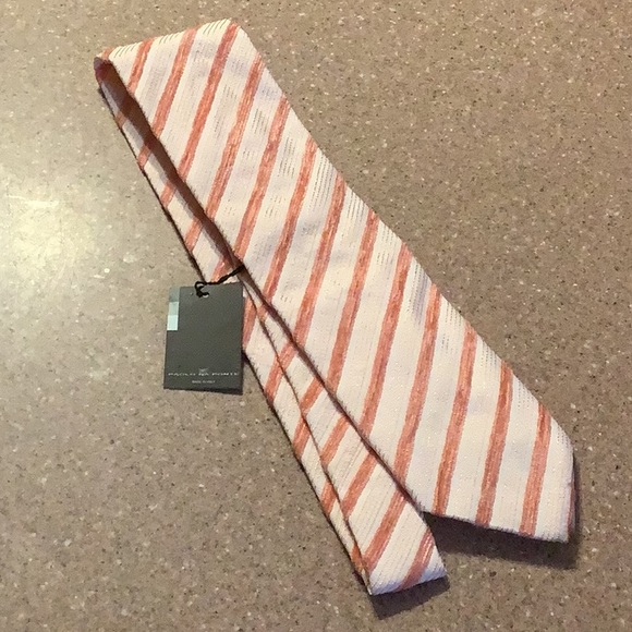 NWT sherbet color striped tie velour Paolo Da Ponte Italian - Picture 8 of 8